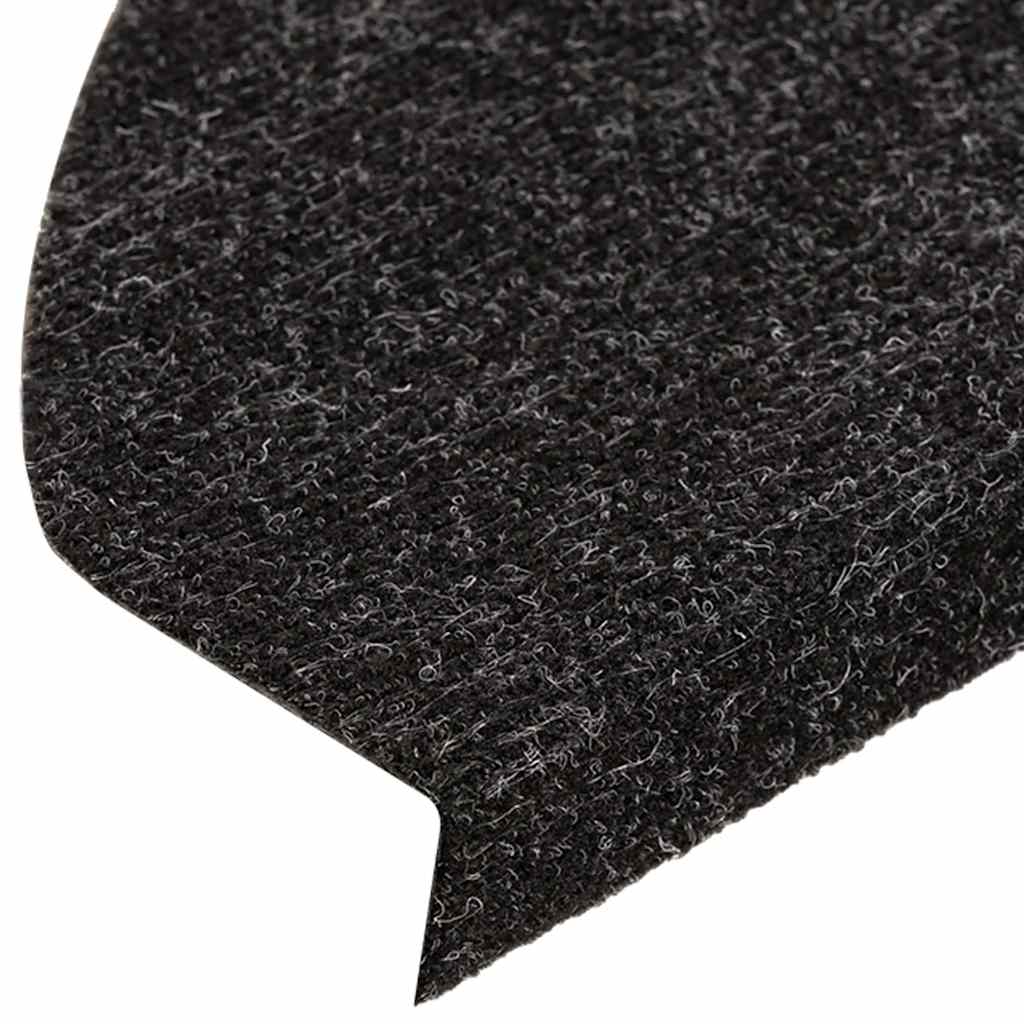 selvklæbende trappemåtter 15 stk. 65x22,5x3,5 cm antracitgrå
