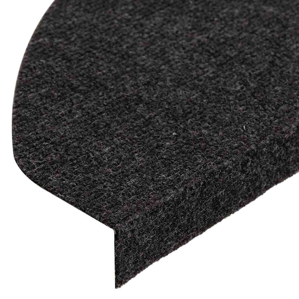 selvklæbende trappemåtter 15 stk. 65x22,5x3,5 cm sort