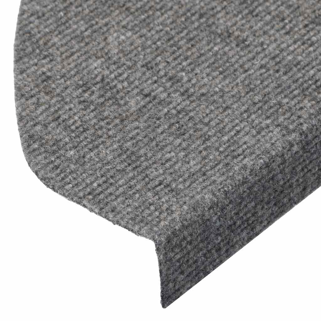 trappemåtter 15 stk. 65x22,5x3,5 cm selvklæbende grå
