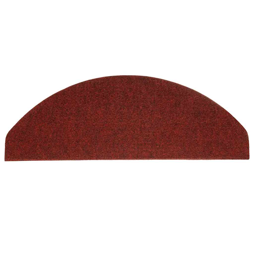 trappemåtter 15 stk. 65x22,5x3,5 cm selvklæbende rød
