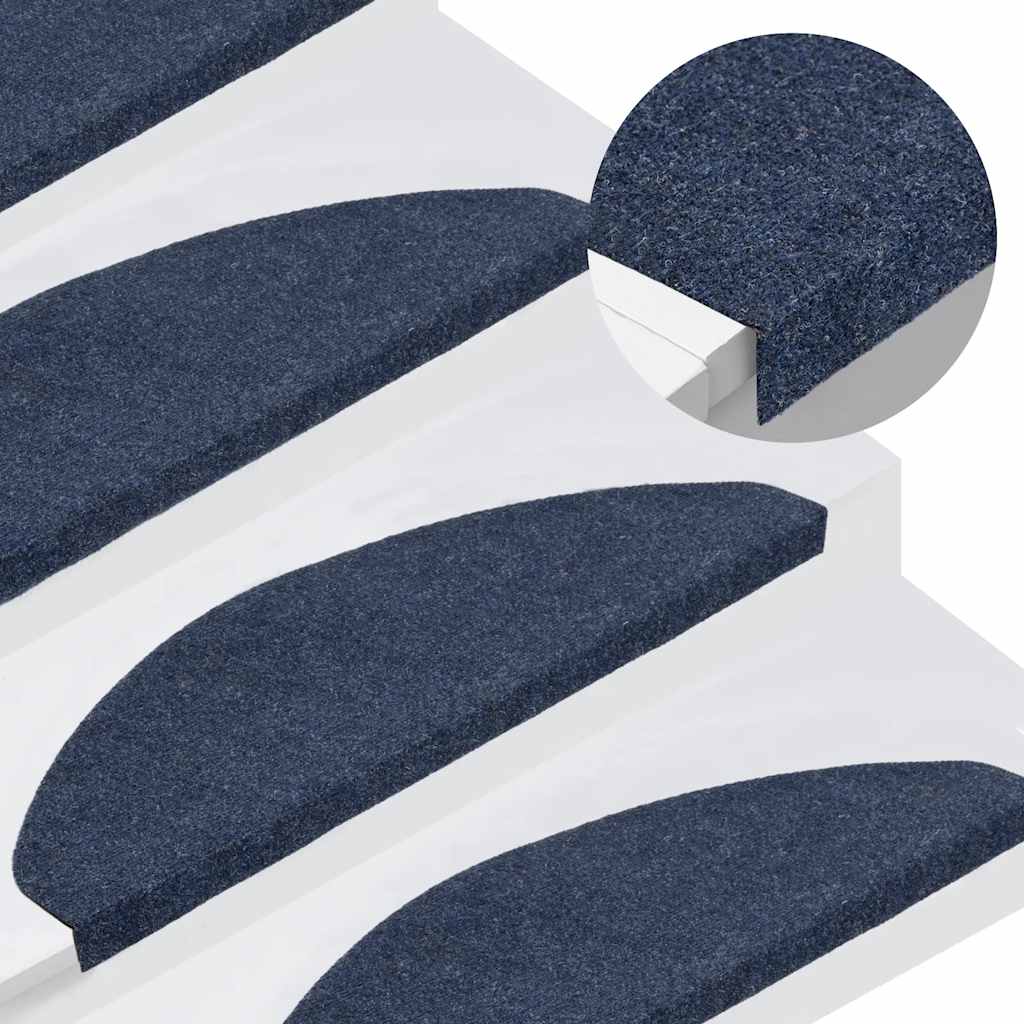 trappemåtter 15 stk. 65x22,5x3,5 cm selvklæbende blå