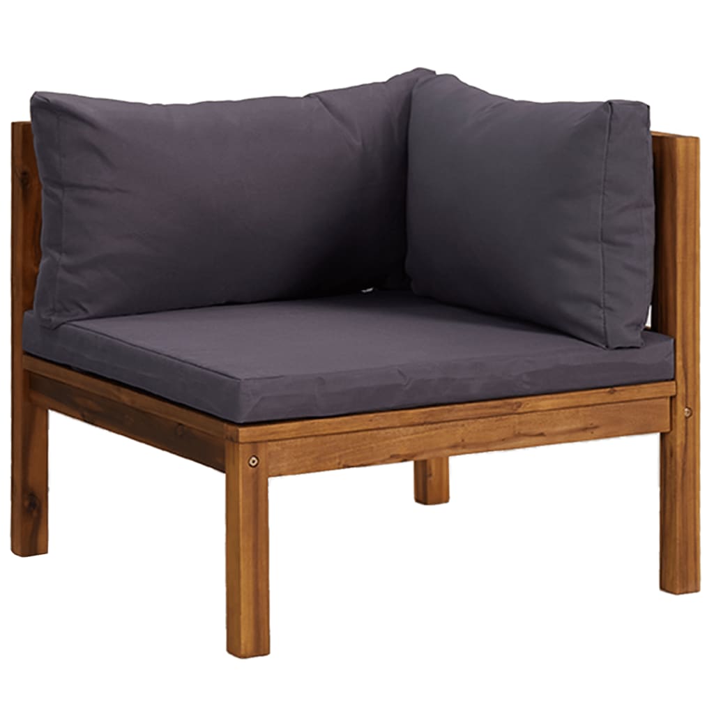 loungesæt til haven 9 dele med hynde massivt akacietræ
