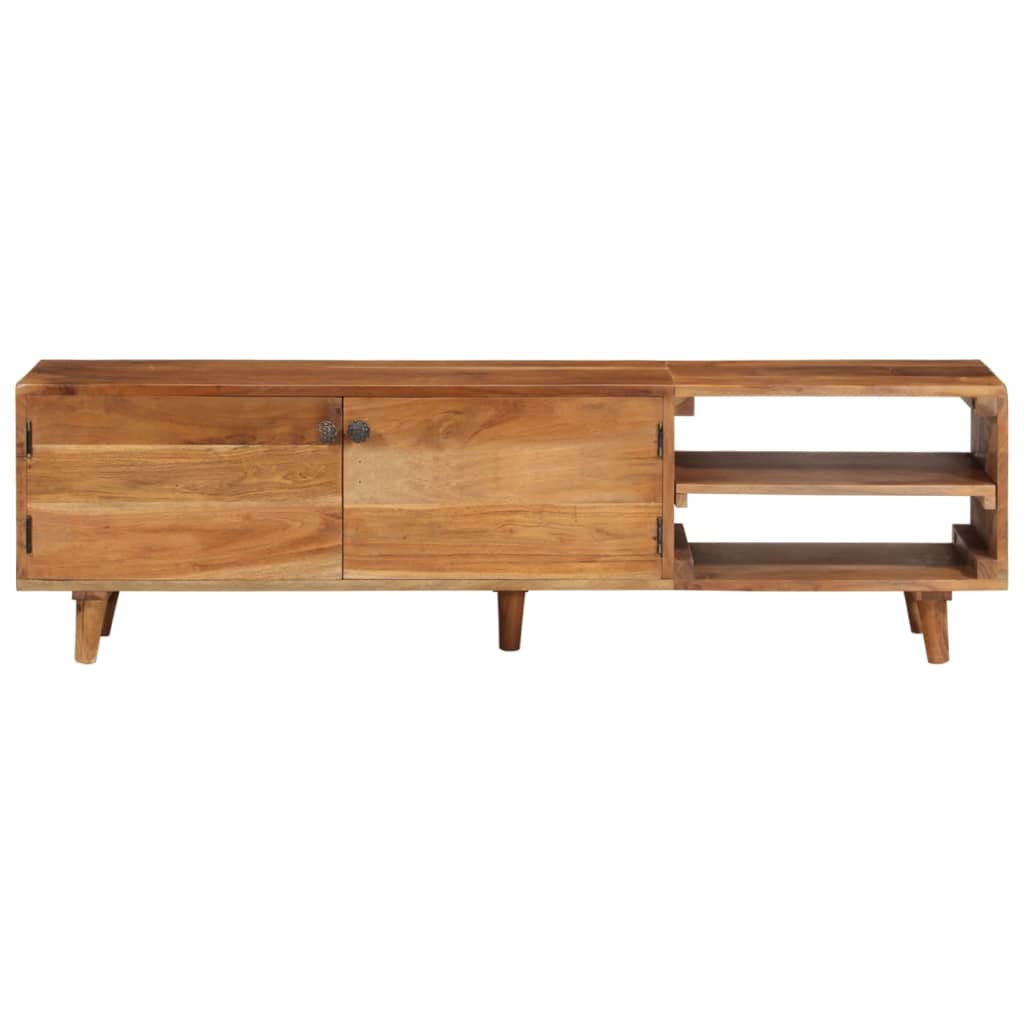 tv-bord 140x30x40 cm massivt akacietræ med honningfinish