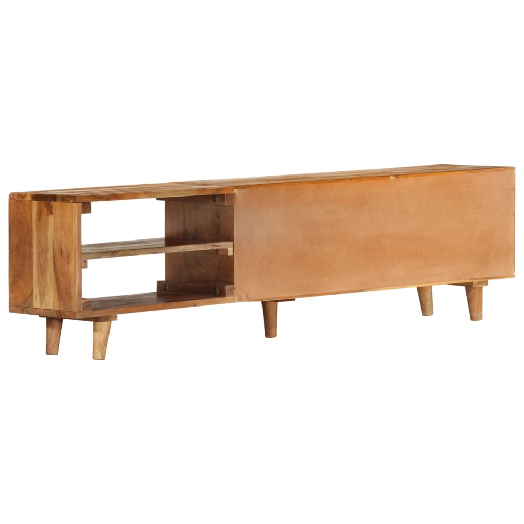 tv-bord 140x30x40 cm massivt akacietræ med honningfinish