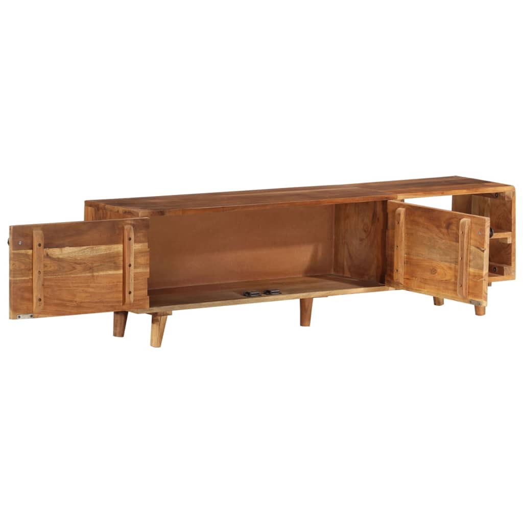 tv-bord 140x30x40 cm massivt akacietræ med honningfinish
