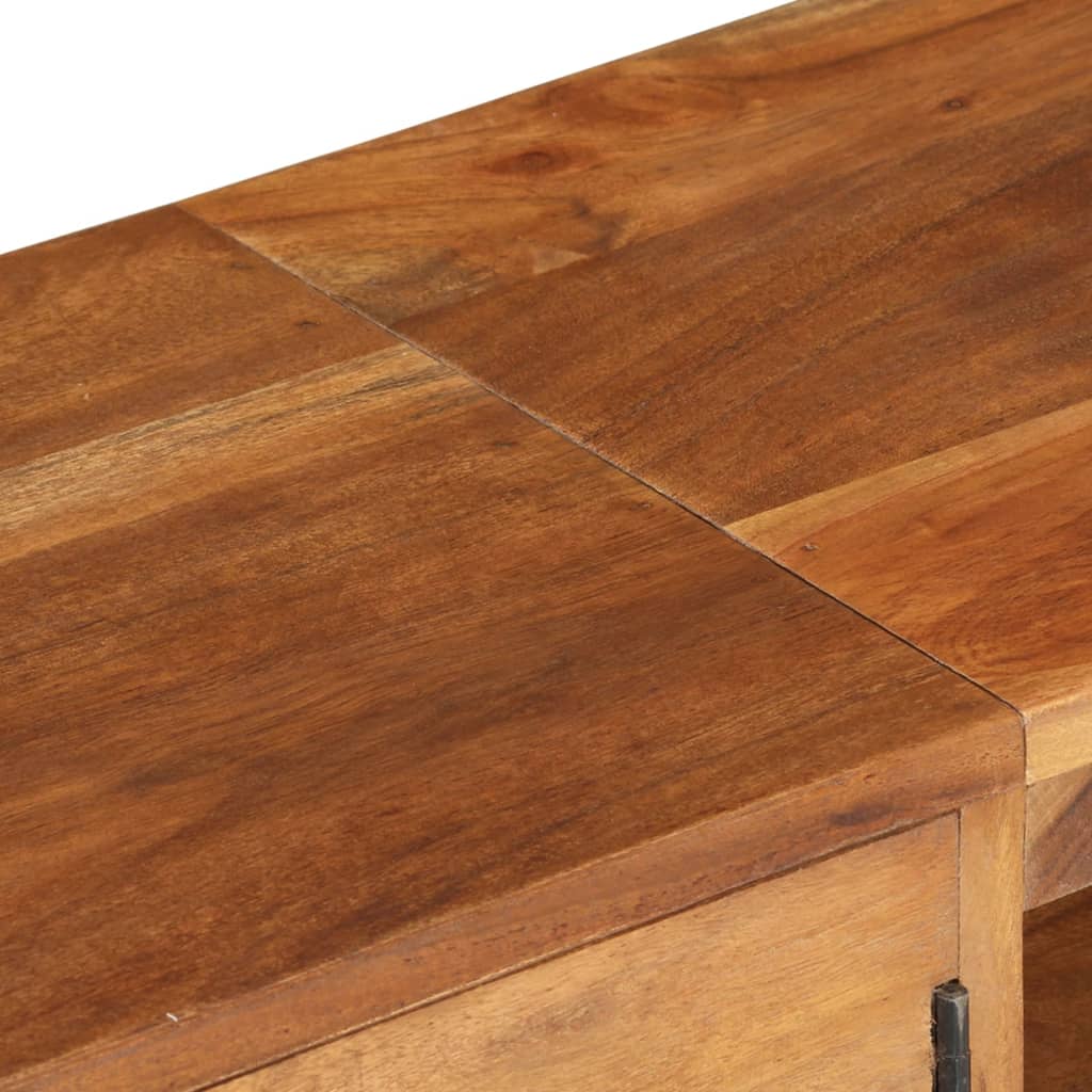tv-bord 140x30x40 cm massivt akacietræ med honningfinish