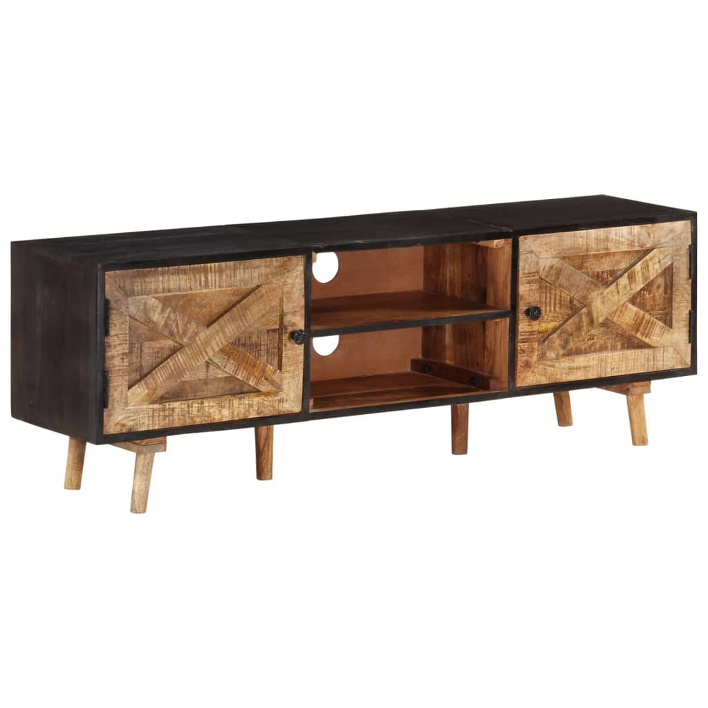 tv-bord 140x30x46 cm ru mangotræ og massivt akacietræ