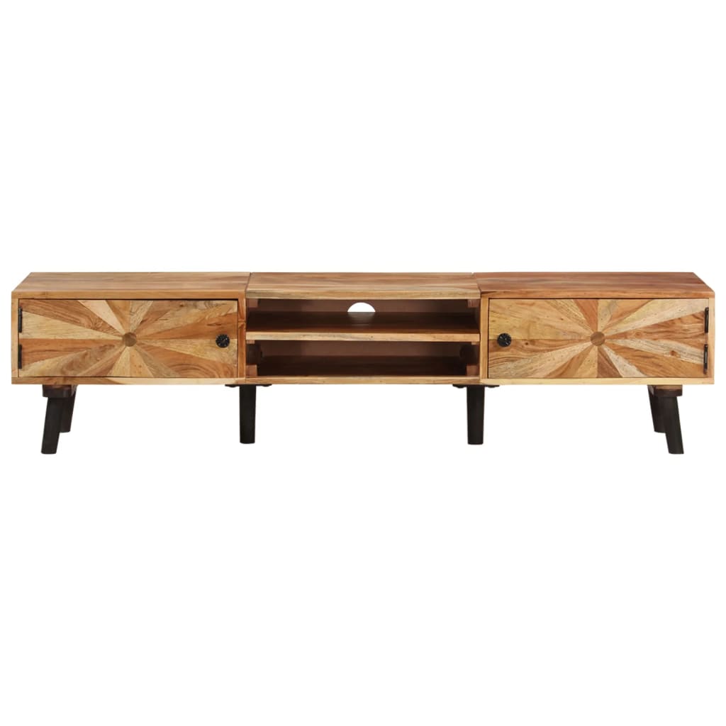 tv-bord 145x35x35 cm massivt akacietræ