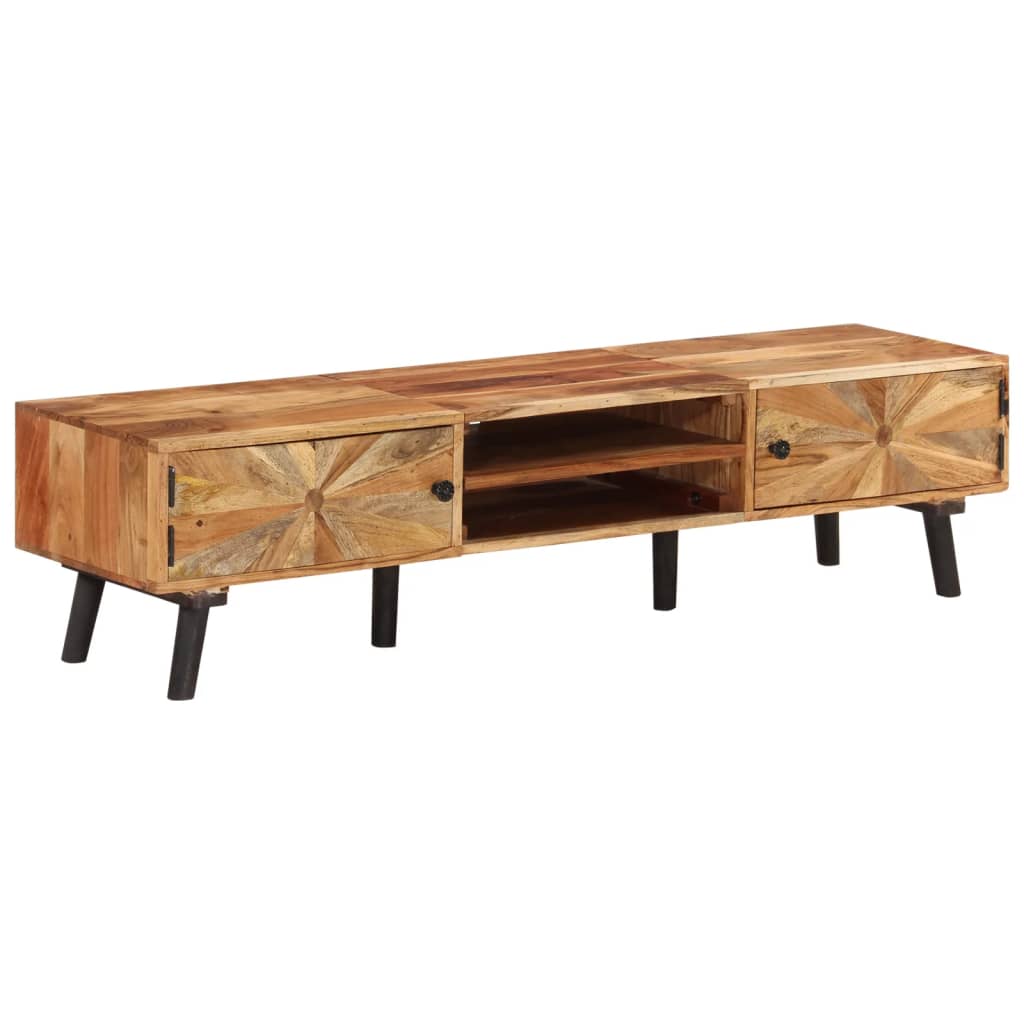 tv-bord 145x35x35 cm massivt akacietræ