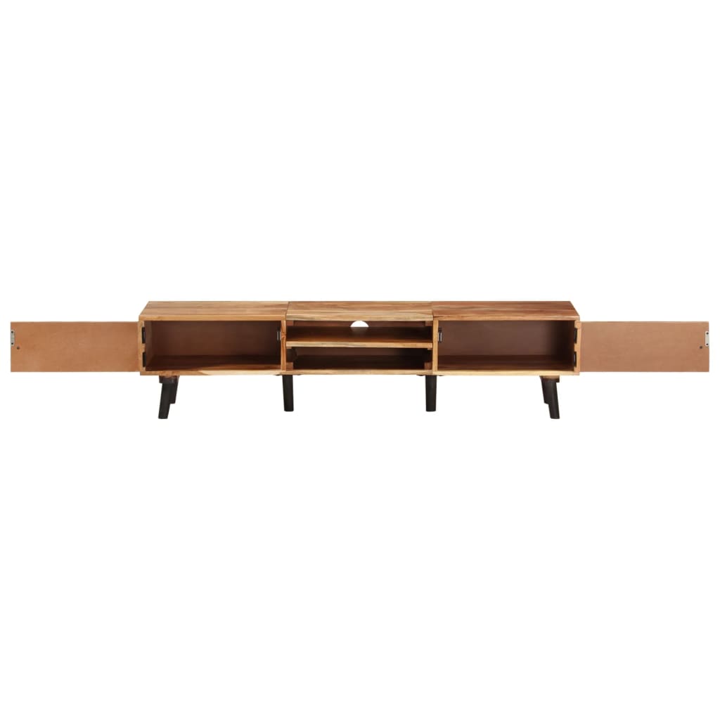 tv-bord 145x35x35 cm massivt akacietræ