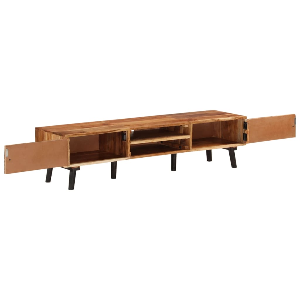 tv-bord 145x35x35 cm massivt akacietræ