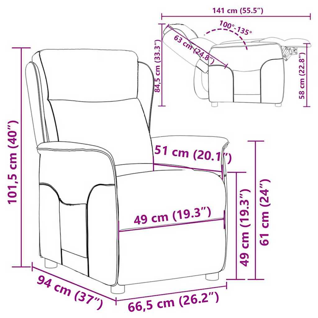 Liggestol Mørk Brun Polyester