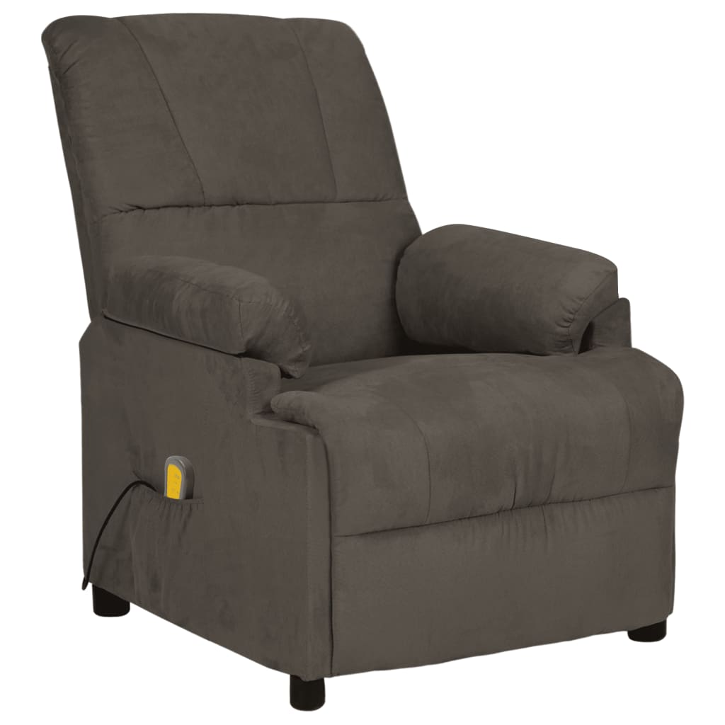 massagestol mikrofiberstof mørkegrå