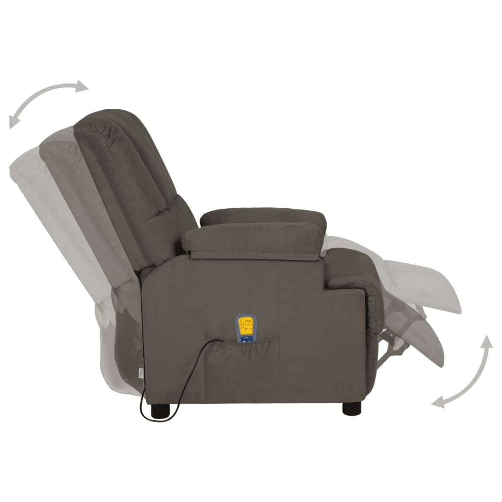 massagestol mikrofiberstof mørkegrå