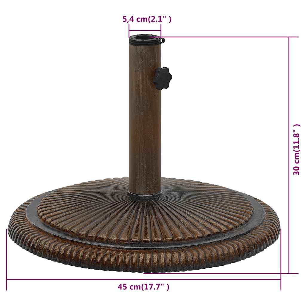 parasolfod 45x45x30 cm støbejern bronzefarvet