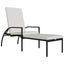 liggestol med fodskammel polyrattan brun