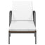 liggestol med hynde polyrattan brun