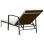 liggestol med hynde polyrattan brun