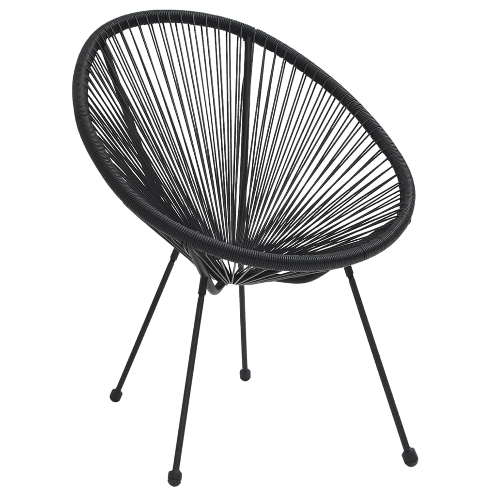spisebordssæt til haven 5 dele sort