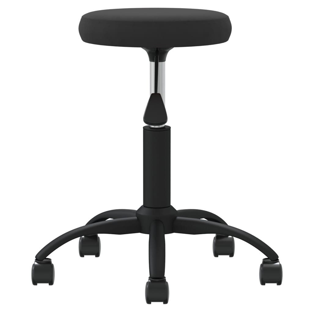 arbejdsstol med hjul fløjl sort