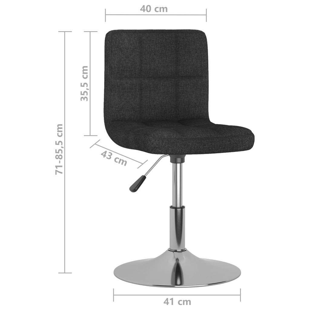 drejelige spisebordsstole 6 stk. stof sort