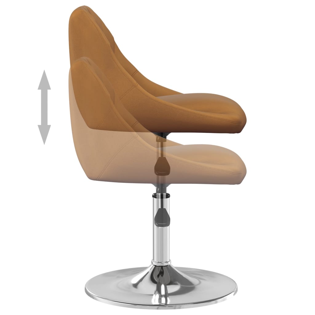 drejelige spisebordsstole 6 stk. velour brun