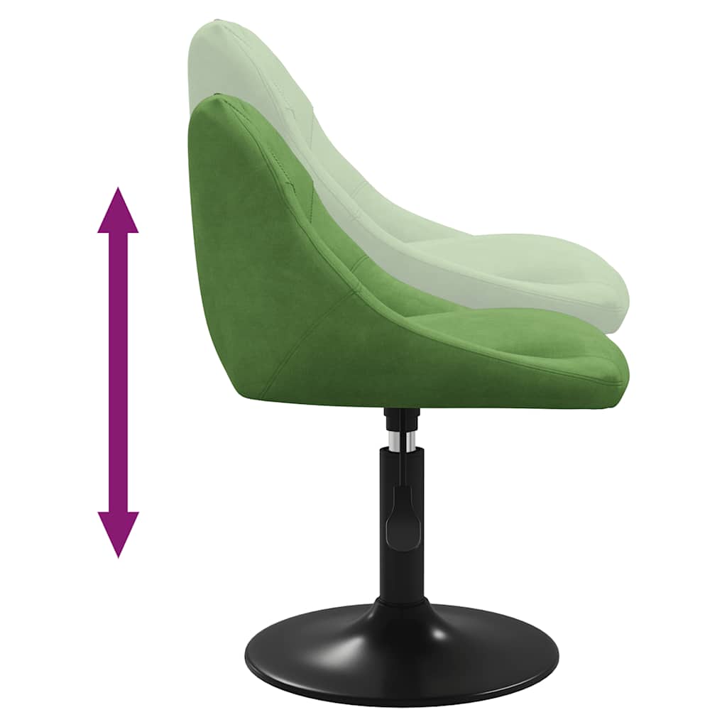 drejelige spisebordsstole 6 stk. fløjl lysegrøn