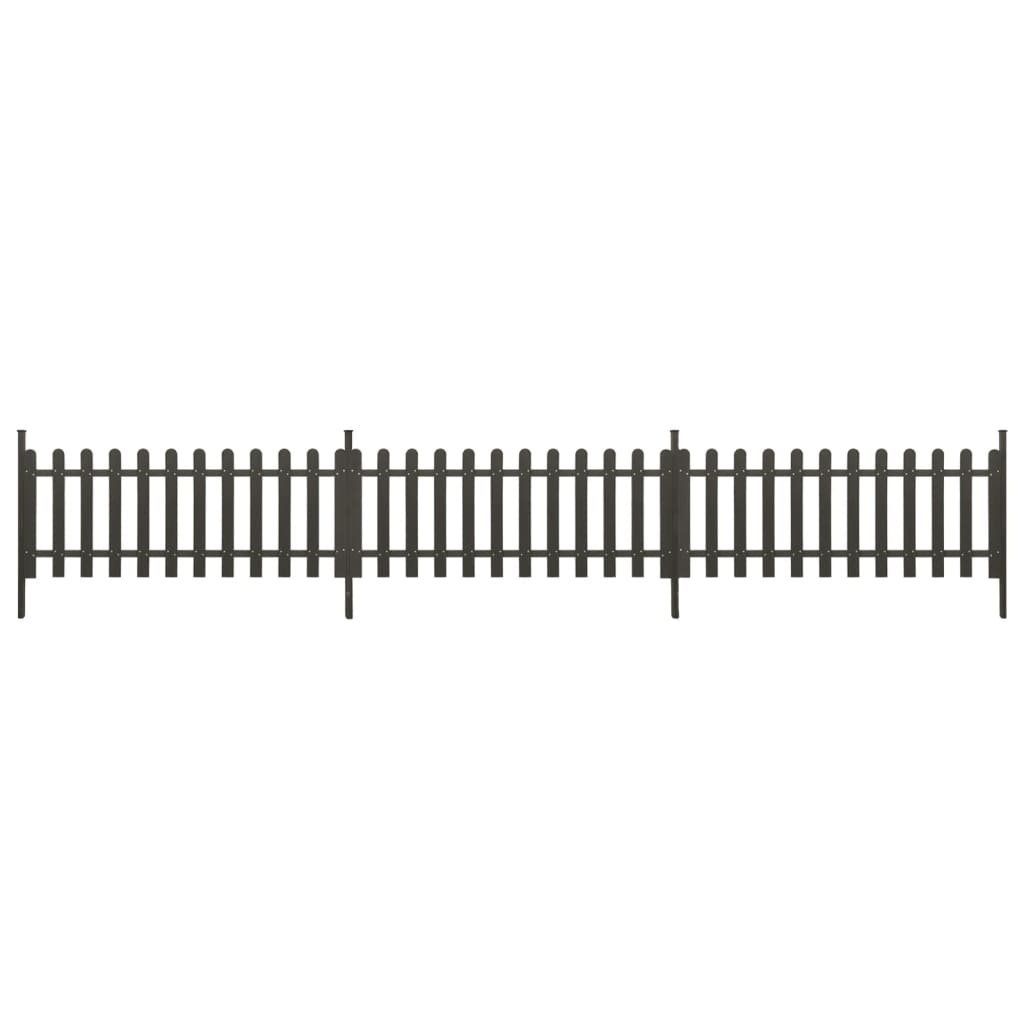 stakit med stolper 3 stk. 614x80 cm WPC