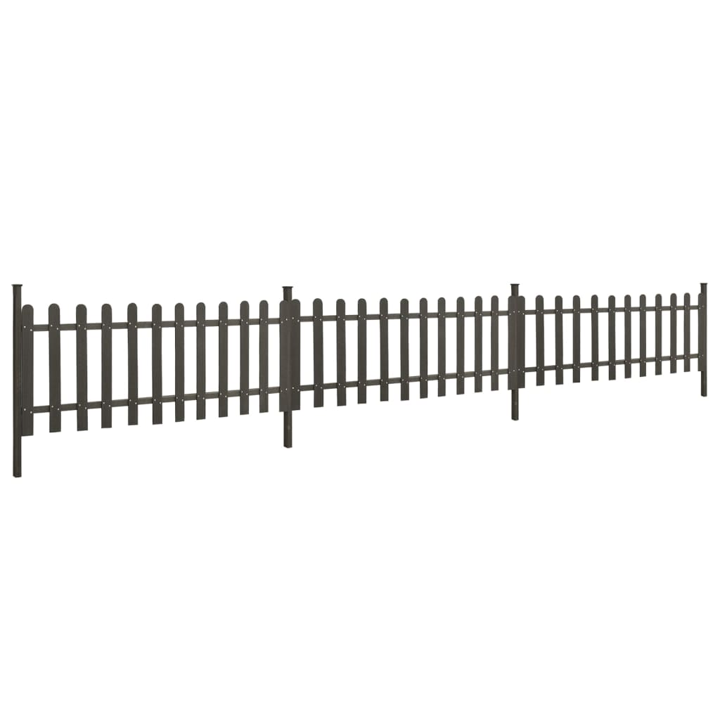 stakit med stolper 3 stk. 614x80 cm WPC