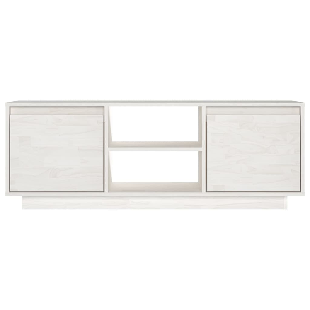 tv-bord 110x30x40 cm massivt fyrretræ hvid