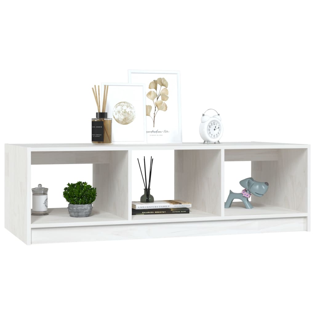 sofabord 110x50x34 cm massivt fyrretræ hvid