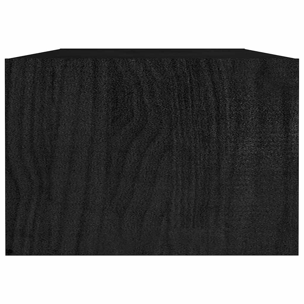 sofabord 110x50x34 cm massivt fyrretræ sort