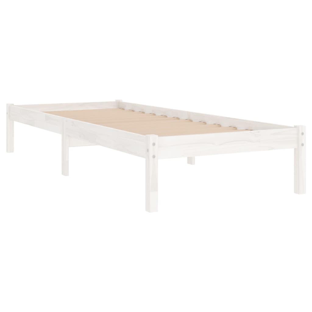sengeramme 90x190 cm Single massivt træ hvid