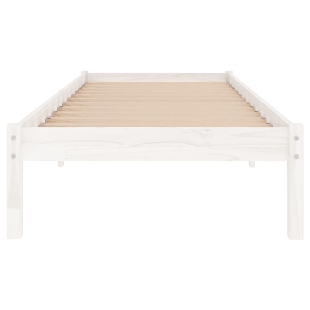 sengeramme 100x200 cm massivt fyrretræ hvid