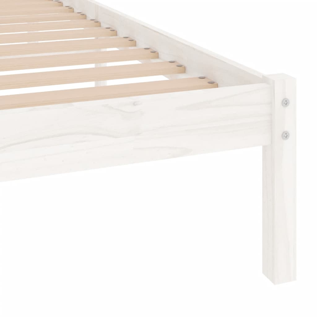 sengeramme 100x200 cm massivt fyrretræ hvid