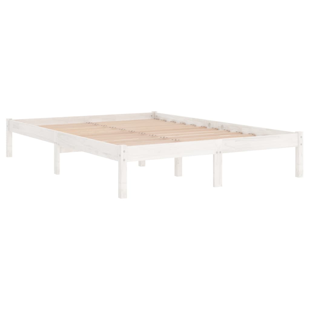 sengeramme 120x200 cm massivt fyrretræ hvid