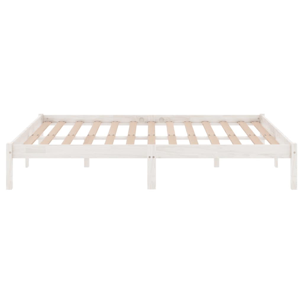 sengeramme 140x200 cm massivt fyrretræ hvid