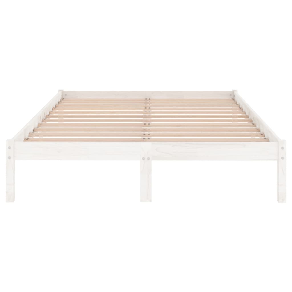 sengeramme 150x200 cm King Size massivt fyrretræ hvid
