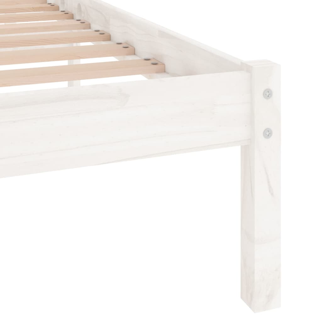 sengeramme 150x200 cm King Size massivt fyrretræ hvid