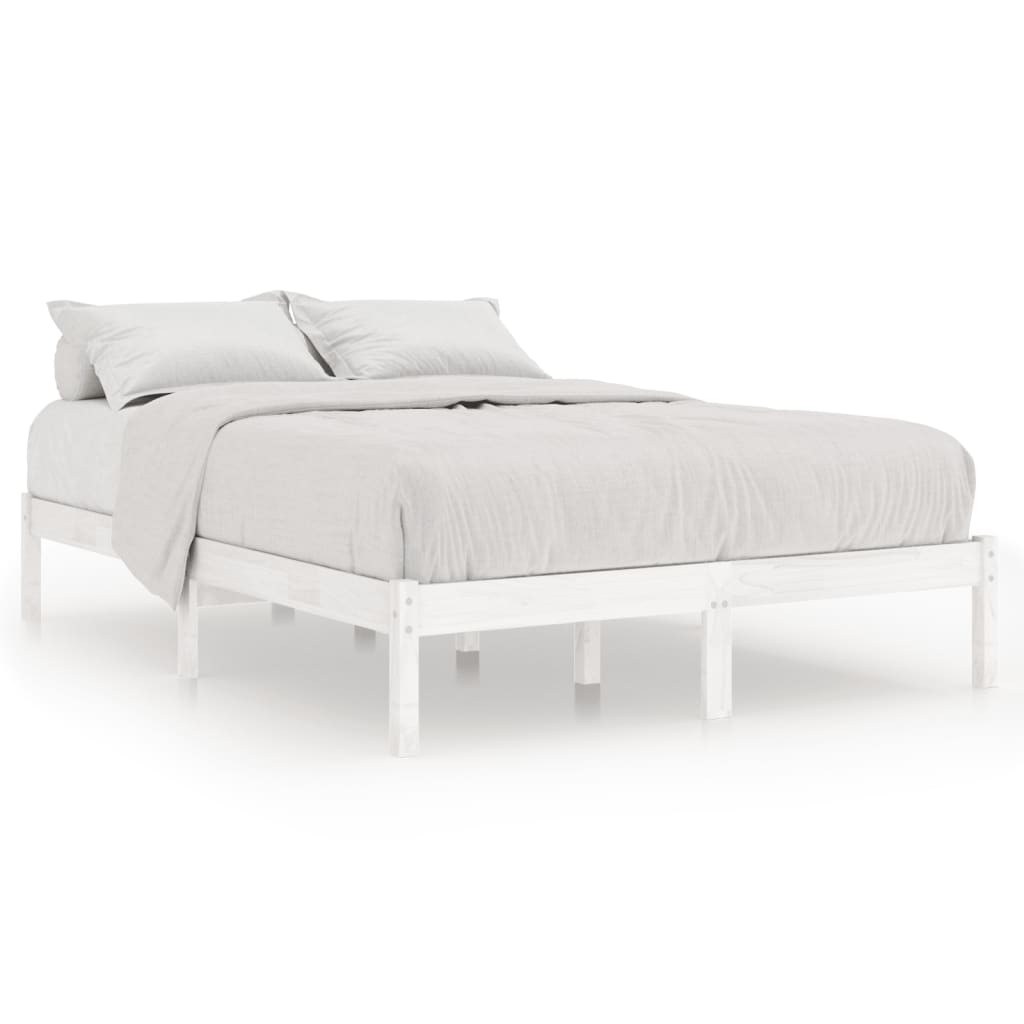 sengeramme 160x200 cm massivt fyrretræ hvid