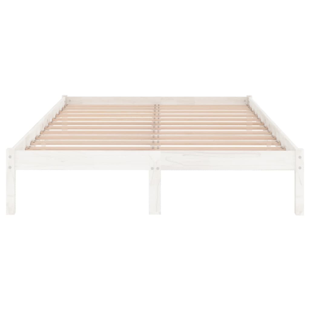 sengeramme 160x200 cm massivt fyrretræ hvid