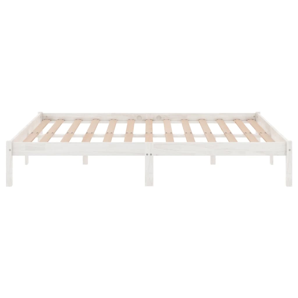 sengeramme 160x200 cm massivt fyrretræ hvid