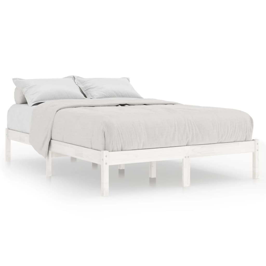 sengestel 180x200 cm Super King massivt fyrretræ hvid