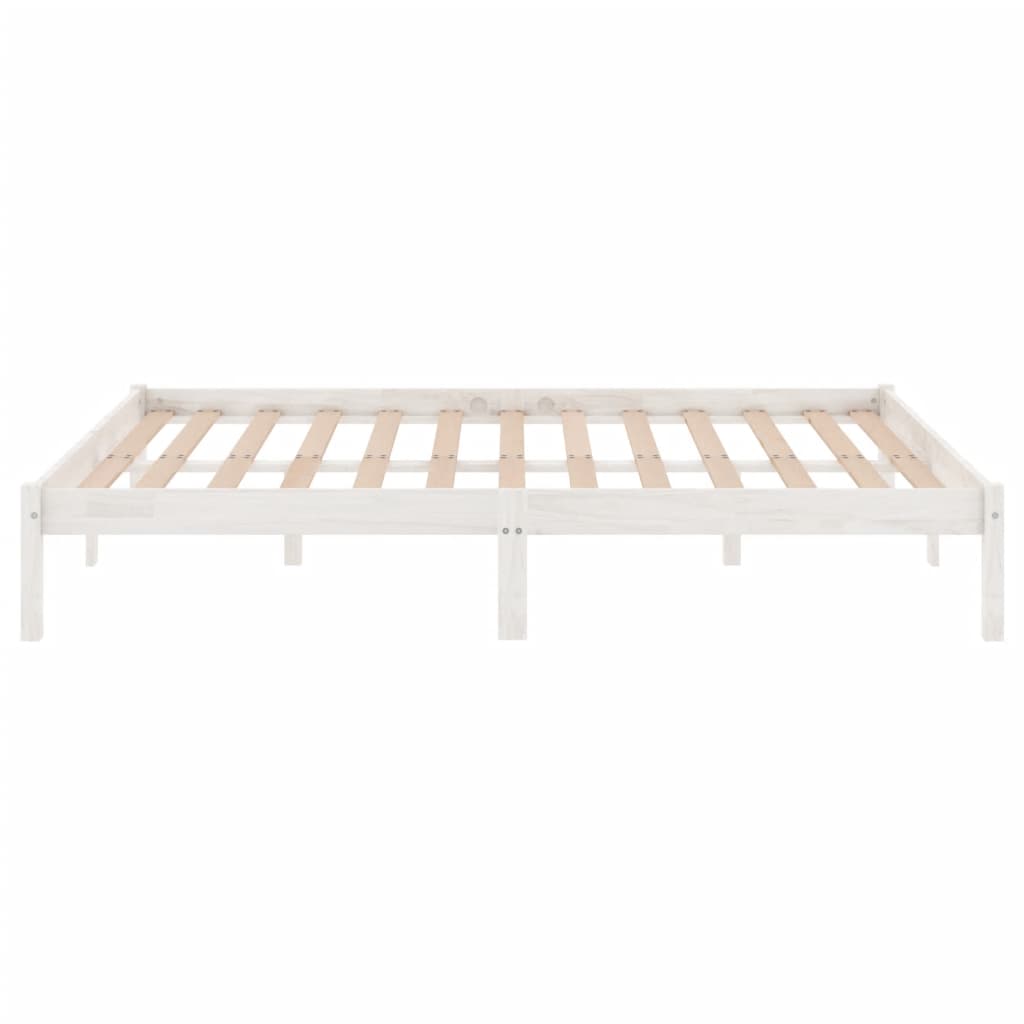 sengeramme 200x200 cm massivt fyrretræ hvid