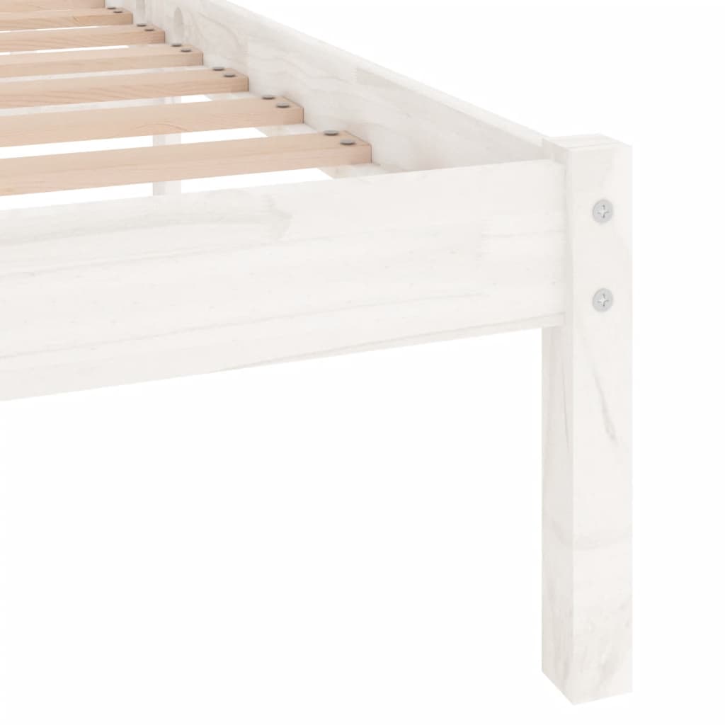 sengeramme 200x200 cm massivt fyrretræ hvid