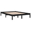 sengeramme 200x200 cm massivt fyrretræ sort