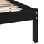 sengeramme 200x200 cm massivt fyrretræ sort