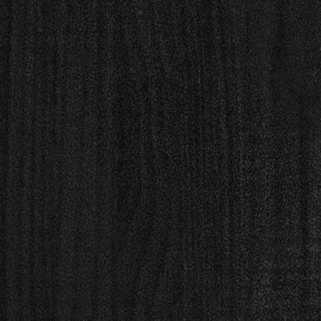 sengeramme 200x200 cm massivt fyrretræ sort