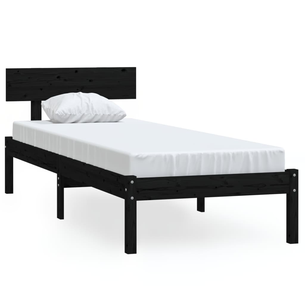 sengeramme 75x190 cm Small Single massivt træ sort
