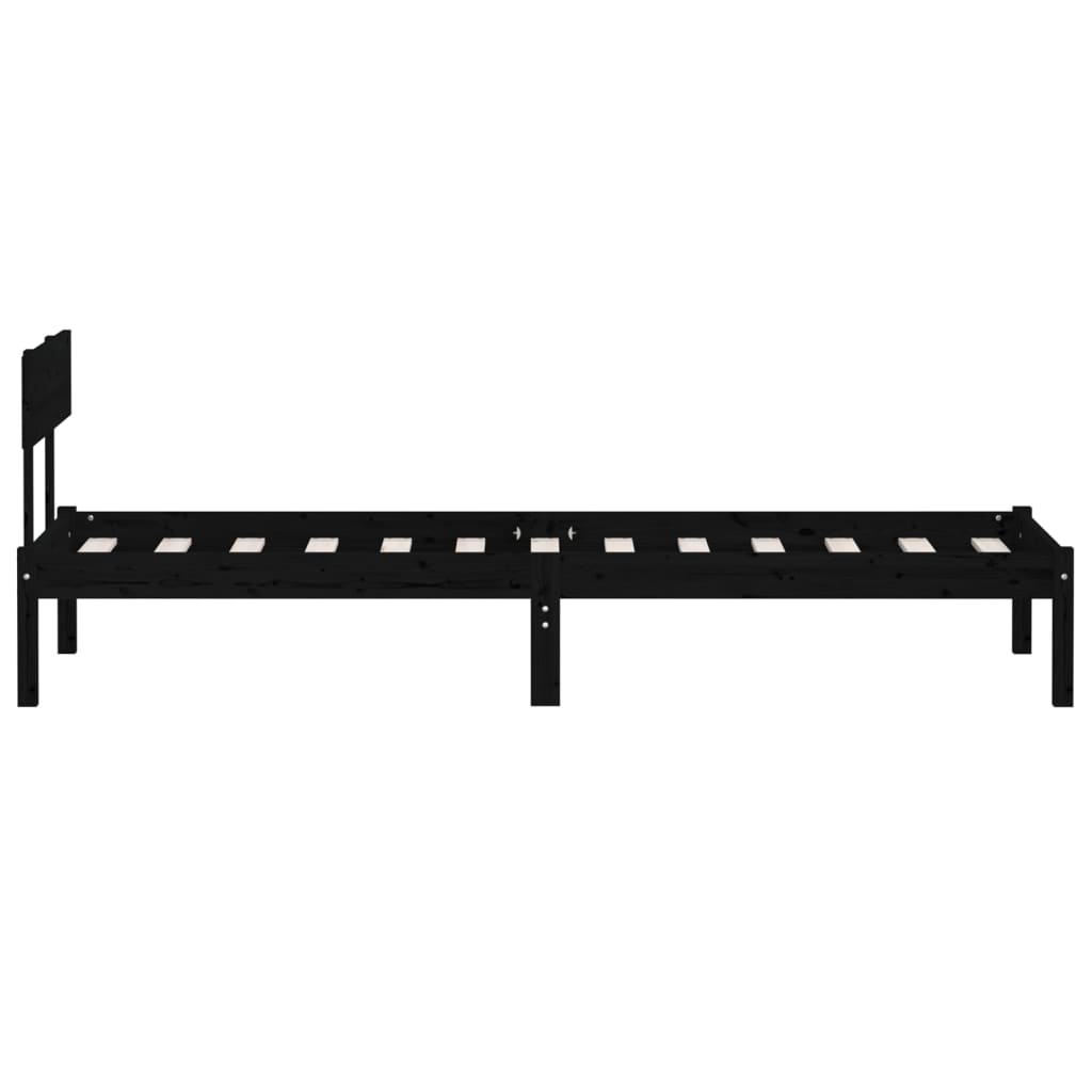 sengeramme 75x190 cm Small Single massivt træ sort
